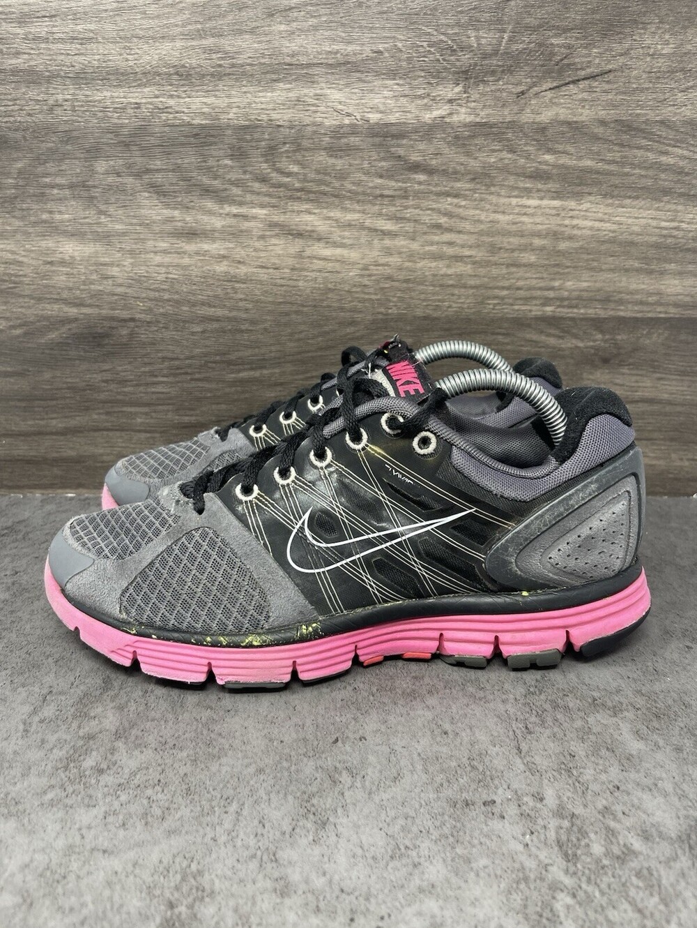 Nike Lunarglide 2 Flywire Sneakers Womens Size 8.5 Black Pink Athletic Running